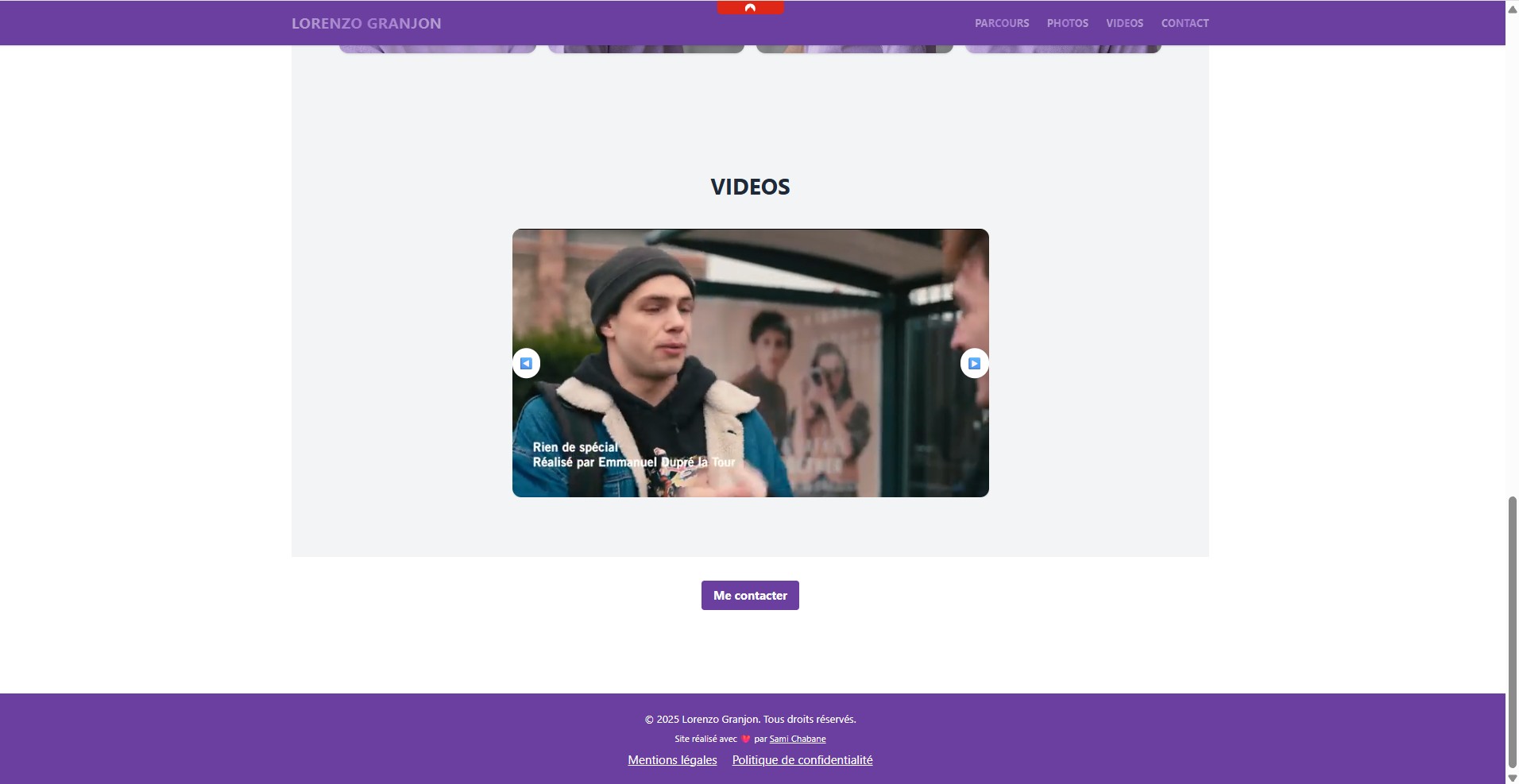 Comédien — site portfolio — visuel 4 sur 5