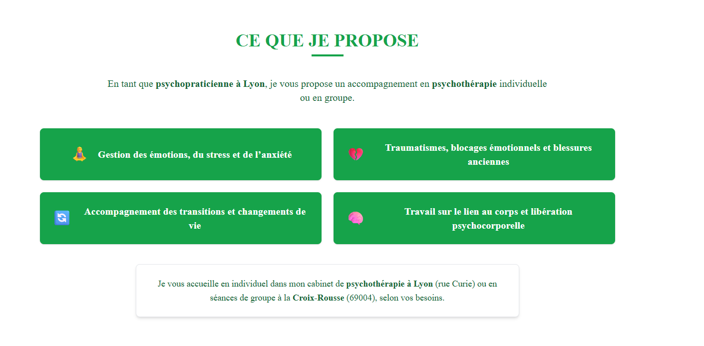 Cabinet de psychothérapie — site vitrine