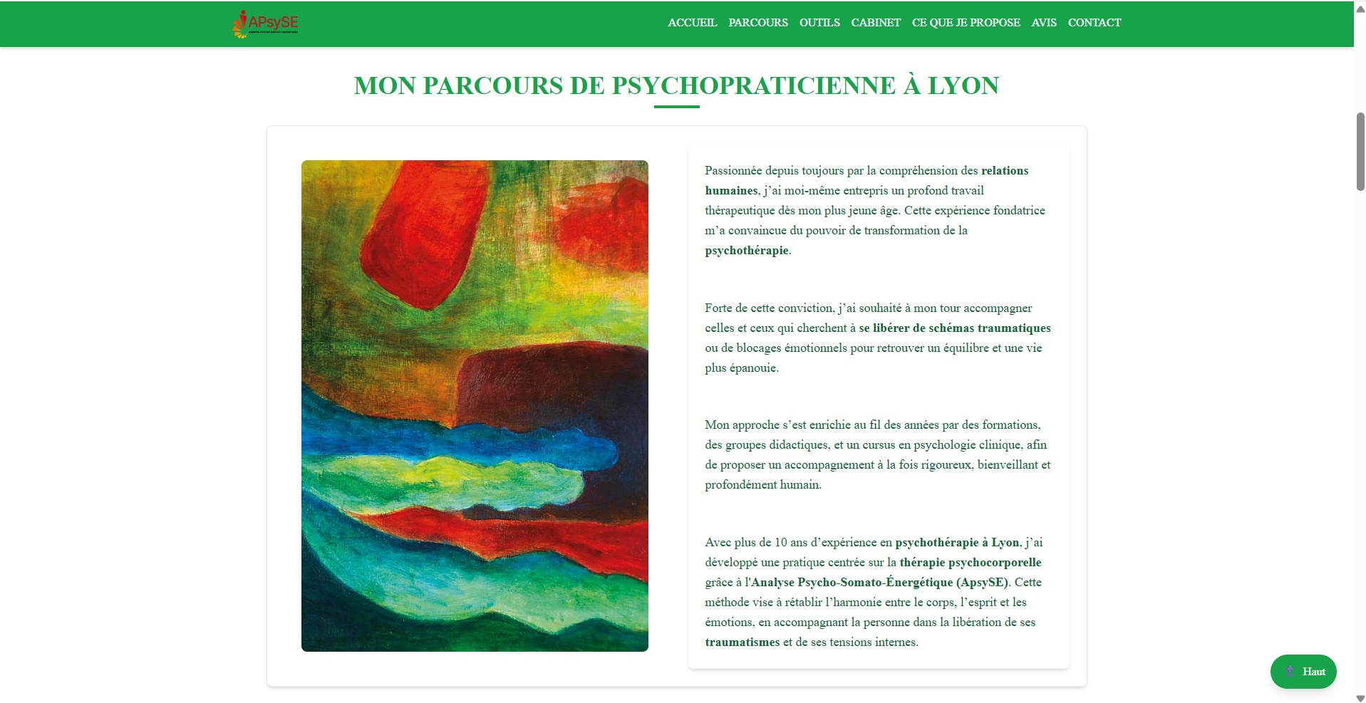 Cabinet de psychothérapie — site vitrine — visuel 3 sur 9