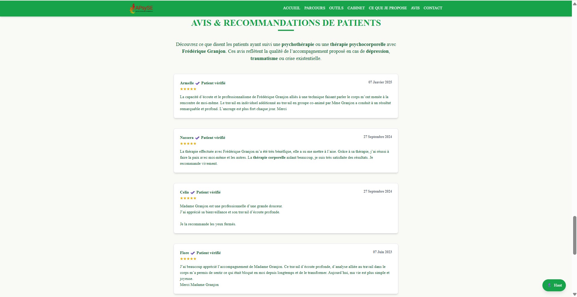 Cabinet de psychothérapie — site vitrine — visuel 7 sur 9